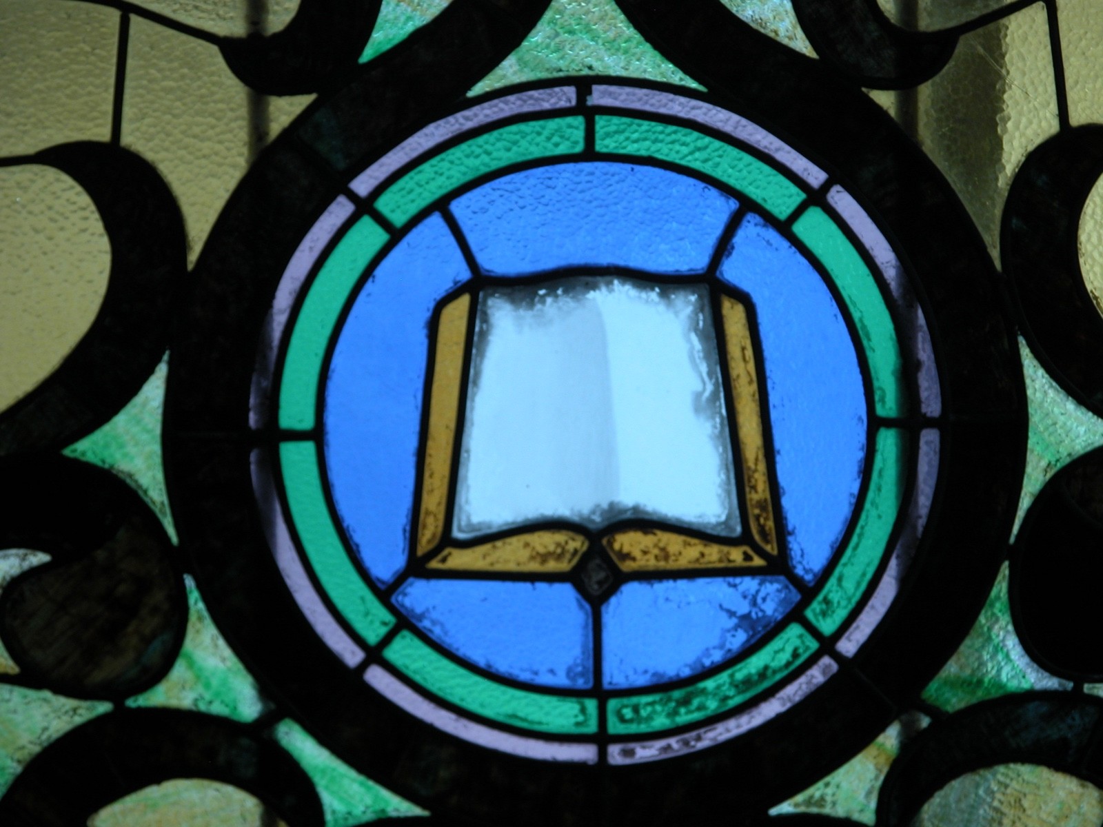 Giant Half Round Yellow Victorian Stained Glass Window Architectural Salvage