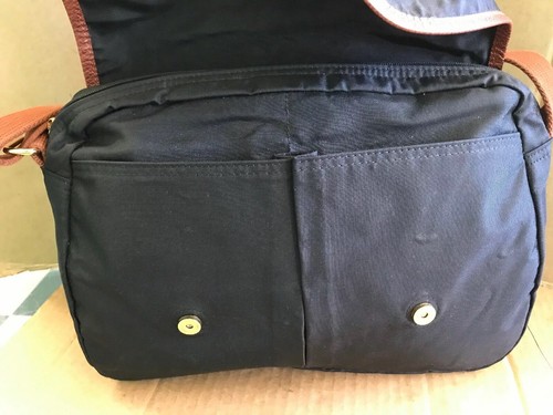 Longchamp Le Pliage Crossbody Black/Cognac Leather and Nylon Messenger Bag