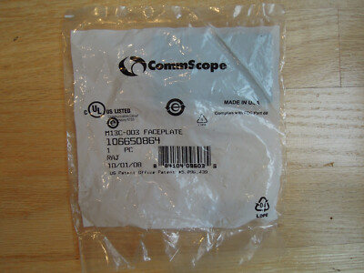 Lot of 4 Commscope RJ45 Ethernet  M13CH-003  Furniture 3 port Faceplate, Black