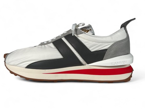 Pre-owned Lanvin White Nylon Runner Sneakers Size Us 16, Eu 49 Made In Portugal
