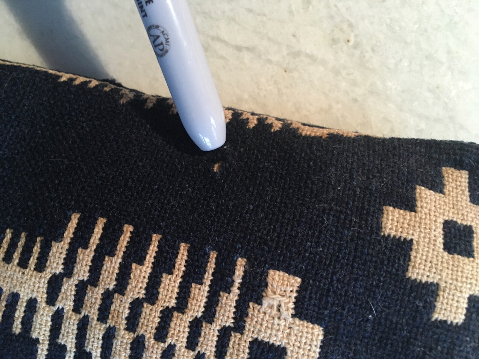 Lot of 3 Vintage Americana Woolen Weave Textile Pin Cushions