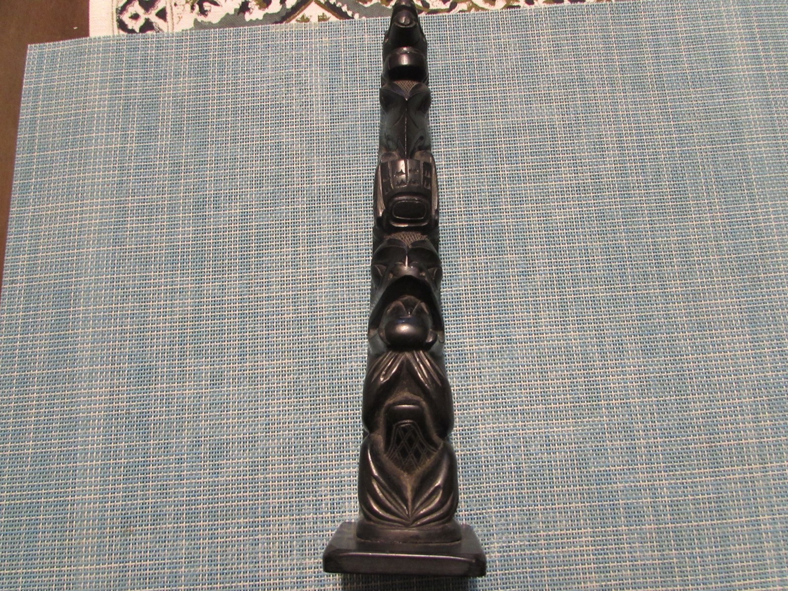 OLD Haida argillite LARGE totem pole carving