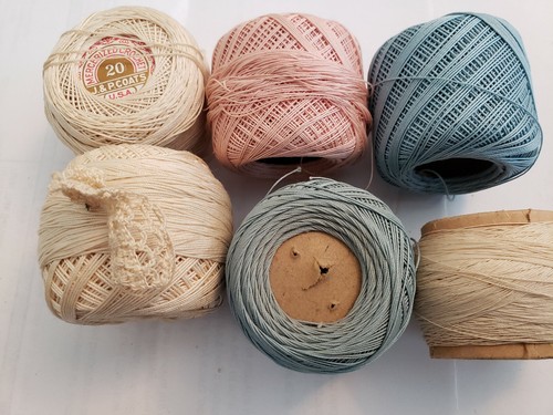 Vintage ANTIQUE  COLLECTIBLE, CROCHET EMBROIDERY THREAD (6 spools 20-30)