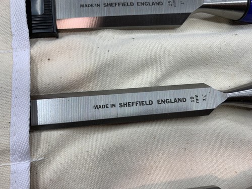 8 Irwin Blue Handle Chisels Made In Sheffield Like Marples Blue Chip