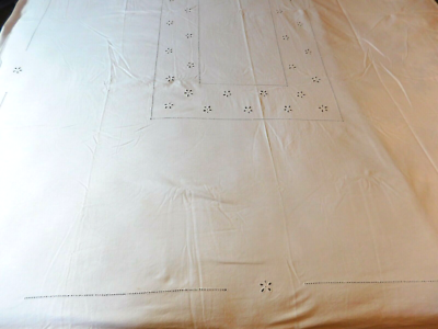 White eyelet clearance tablecloth