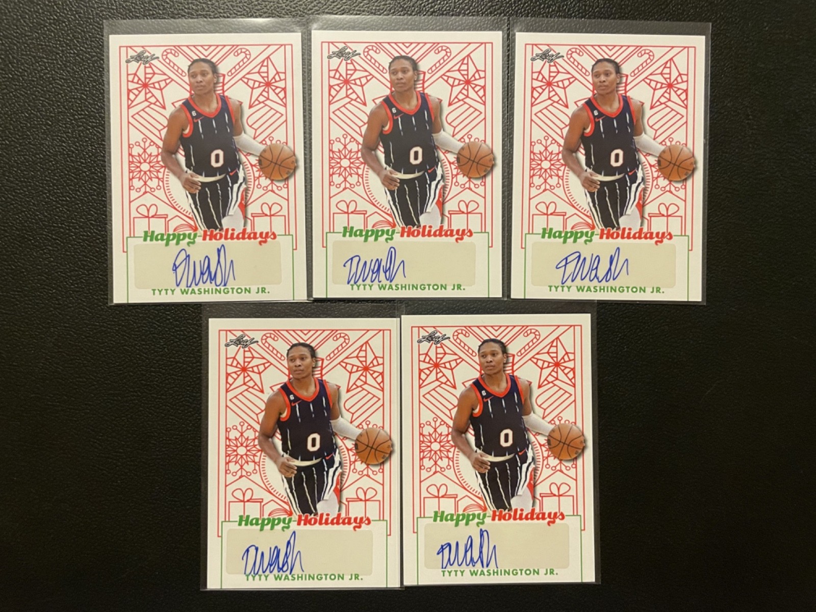 2023 Leaf Happy Holidays TyTy Washington Jr. Autograph RC Rookie Lot Of 5 #38