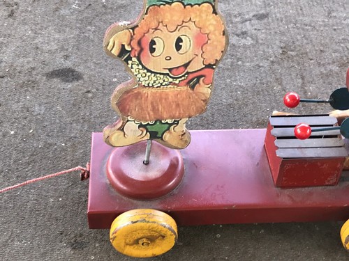 Antique Wood And Metal Pull Toy