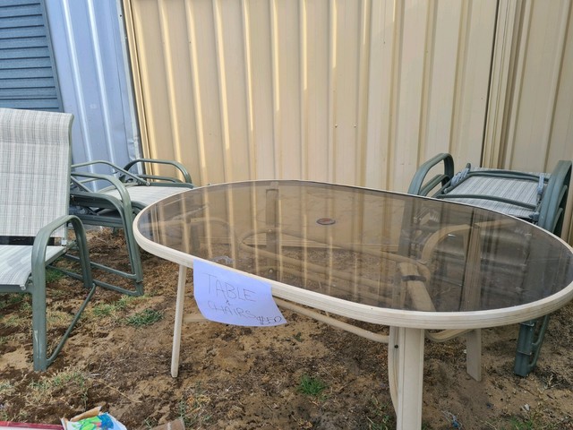 Outdoor glass table and chairs | Outdoor Dining Furniture | Gumtree