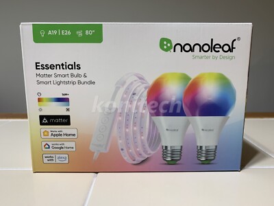 Nanoleaf Essentials 2 Smart Bulbs & Smart 80  Lightstrip Bundle