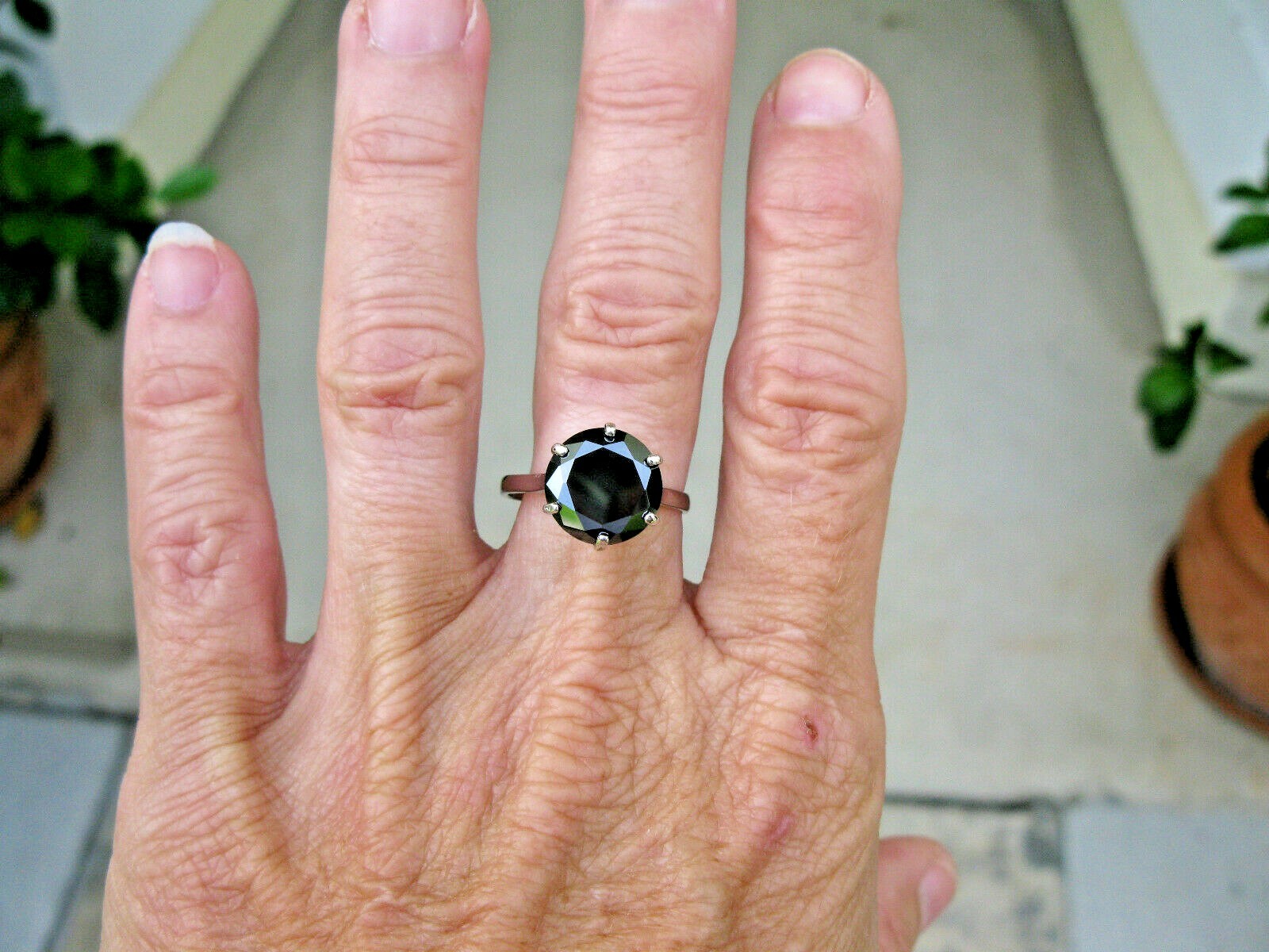 Pre-owned Real Black Diamonds Inc 5.0ct Real Black Diamond Ringappraisalfree Diamond Tester Sizes 4,5,6,7,8,9,10