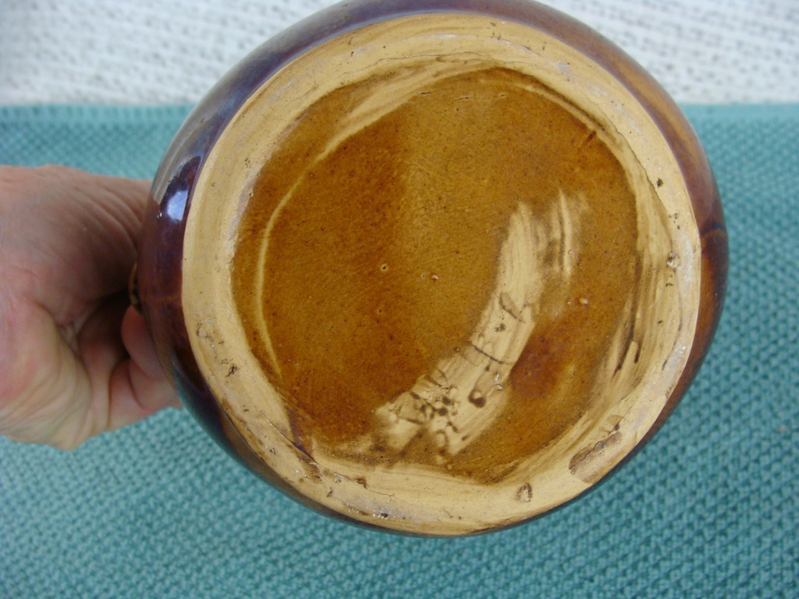 BENNINGTON ROCKINGHAM STYLE  PITCHER STONEWARE ANTIQUE LEAVES & ACORNS UNUSUAL