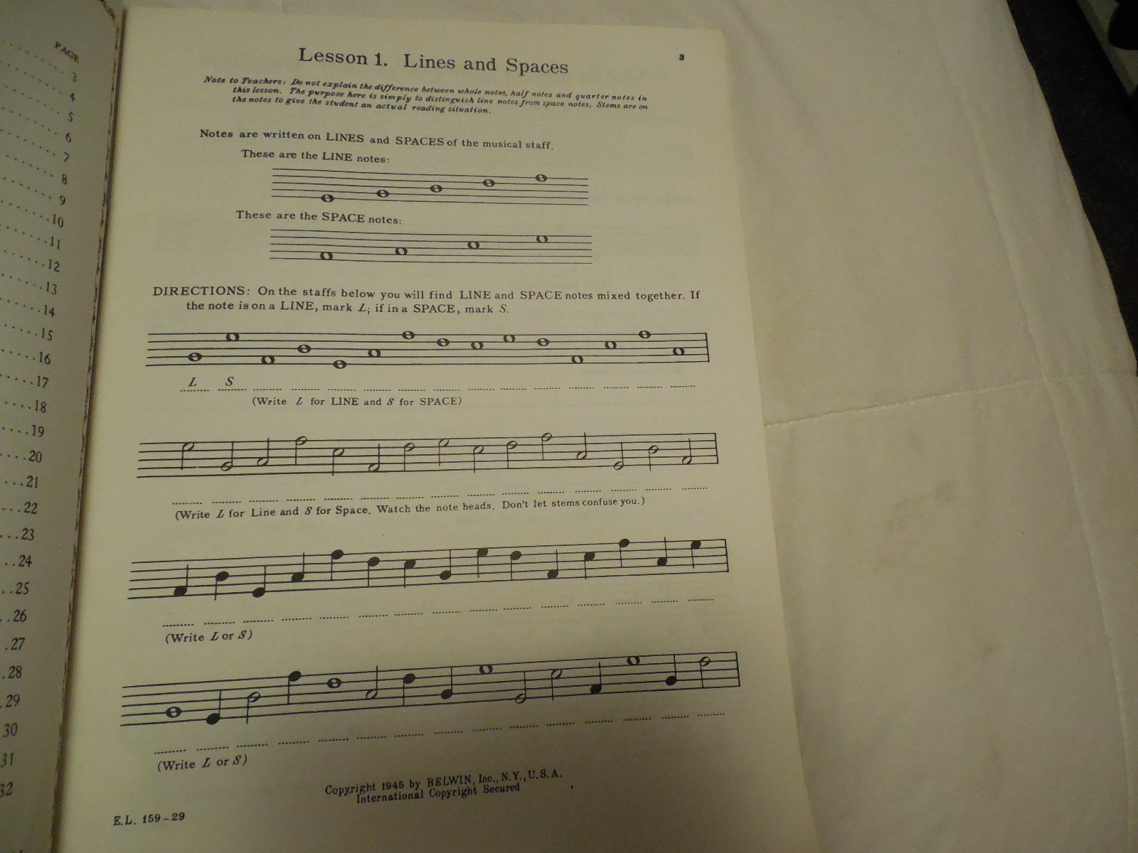 Vintage 1945 John W. Scham Note Speller Book One Belwin Mills Publishing