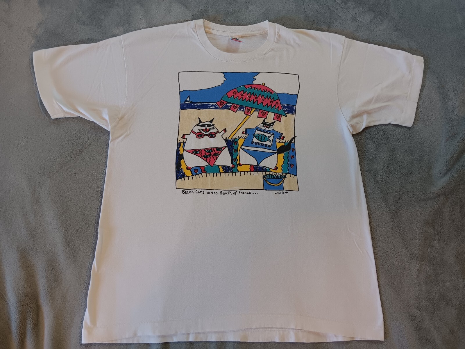 トップス 90s FRUIT OF THE LOOM \"CAT AEROBICS\" 90's FRUIT OF THE LOOM ''CAT AEROBICS'' プリントTシャツ