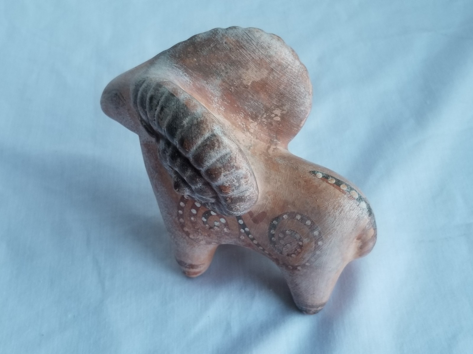 ANCIENT SCARED RAM TERRACOTTA ART ANTIQUITIES ARIES SACRIFICE AEGEAN VESSEL RARE