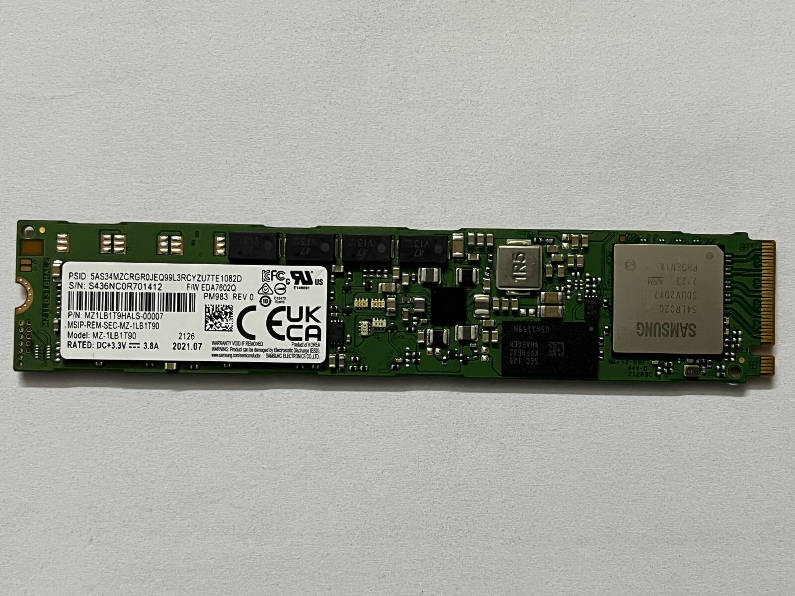 Samsung PM983 MZ-1LB1T90 1.92T SSD PCIe Gen3x4 NVMe M.2 22110 MZ1LB1T9HALS--0007 Samsung PM983 MZ-1LB1T90 1.92T SSD PCIe Gen3x4 NVMe M.2 22110 MZ1LB1T9HALS--0007