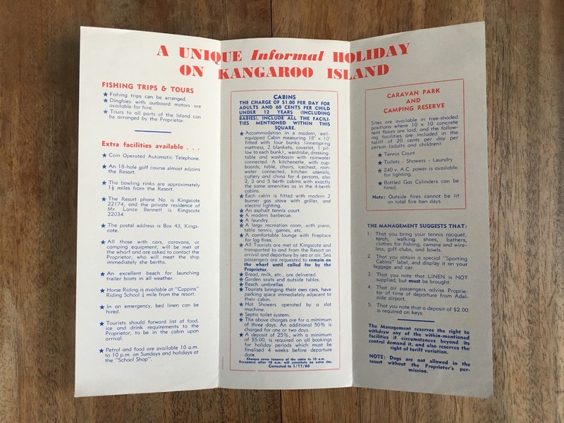 Vintage 1950 S Kangaroo Island Lance Bennett S Sporting Cabins