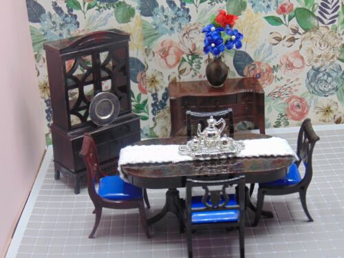 Gorgeous Ideal & Renwal DINING ROOM 7 PC SET  Miniature Dollhouse Furniture *D54