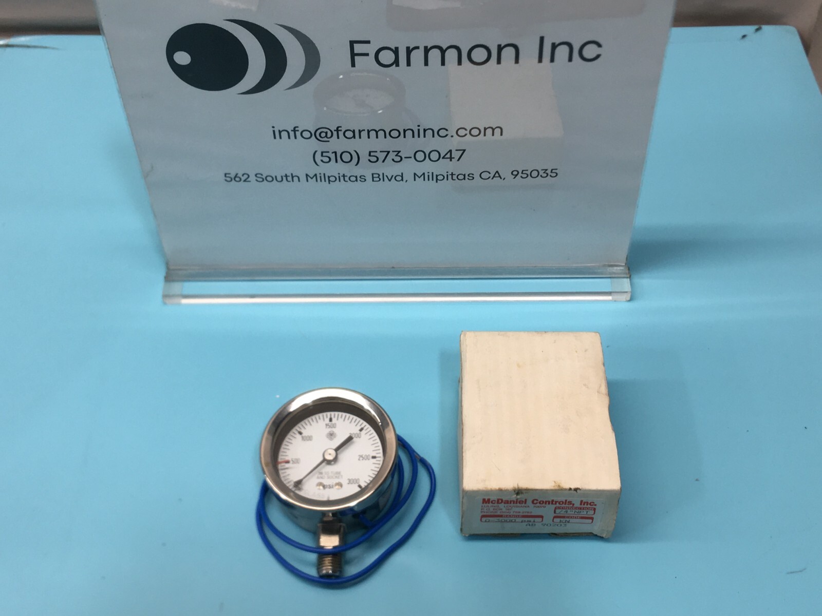McDaniels Controls AB 90203 Pressure Gauge, 1/4"NPT, 0-3000PSI, 169436