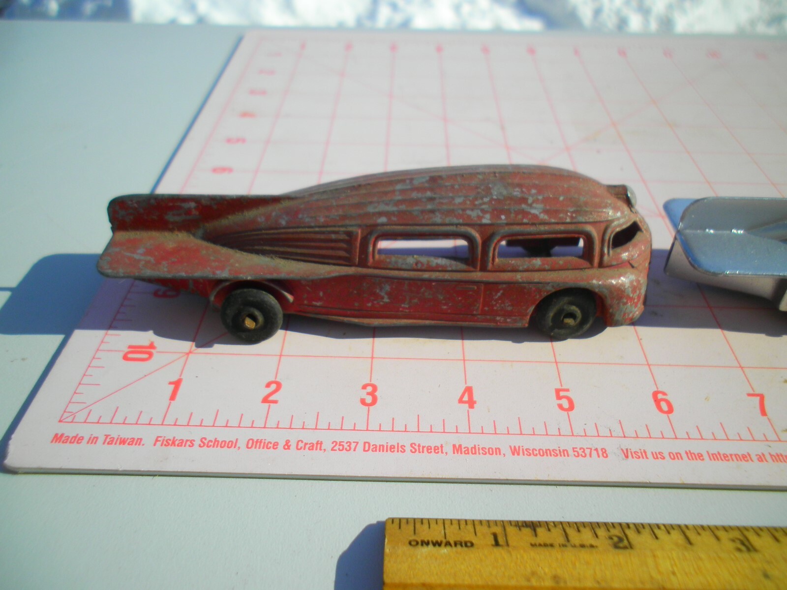 3 Vintage Diecast Manoil 706 Toy Art Deco Blimp Car Futuristic Rocket Zeppelin