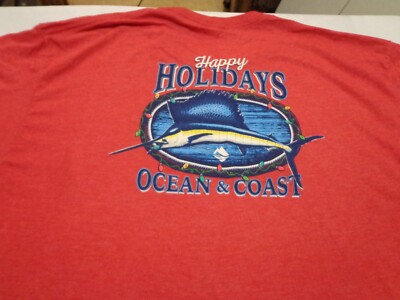 HAPPY HOLIDAYS   Ocean & Coast  Crown &  Ivy Christmas   T Shirt