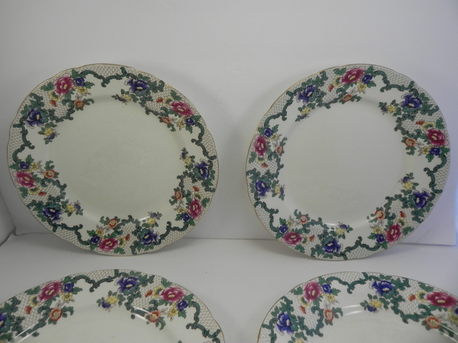 Set of Four Original Royal Cauldon Victoria Lunch Salad Plates 8.5