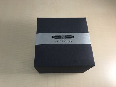 Pre-owned Zeppelin Watch Hindenburg Black Dial Moon Phase 7036m3 Men