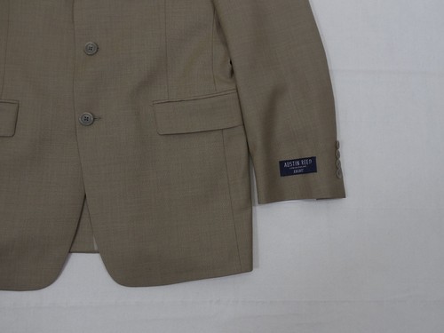 Austin Reed Mens 100% Wool Sport Coat Blazer Jacket Camel Brown Khaki 39R $350