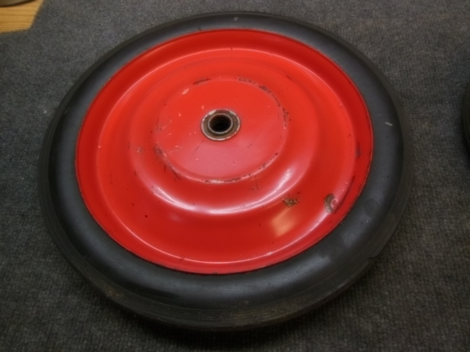 (2) Vintage Metal Rubber Cart /  Wagon Wheels Tires 14