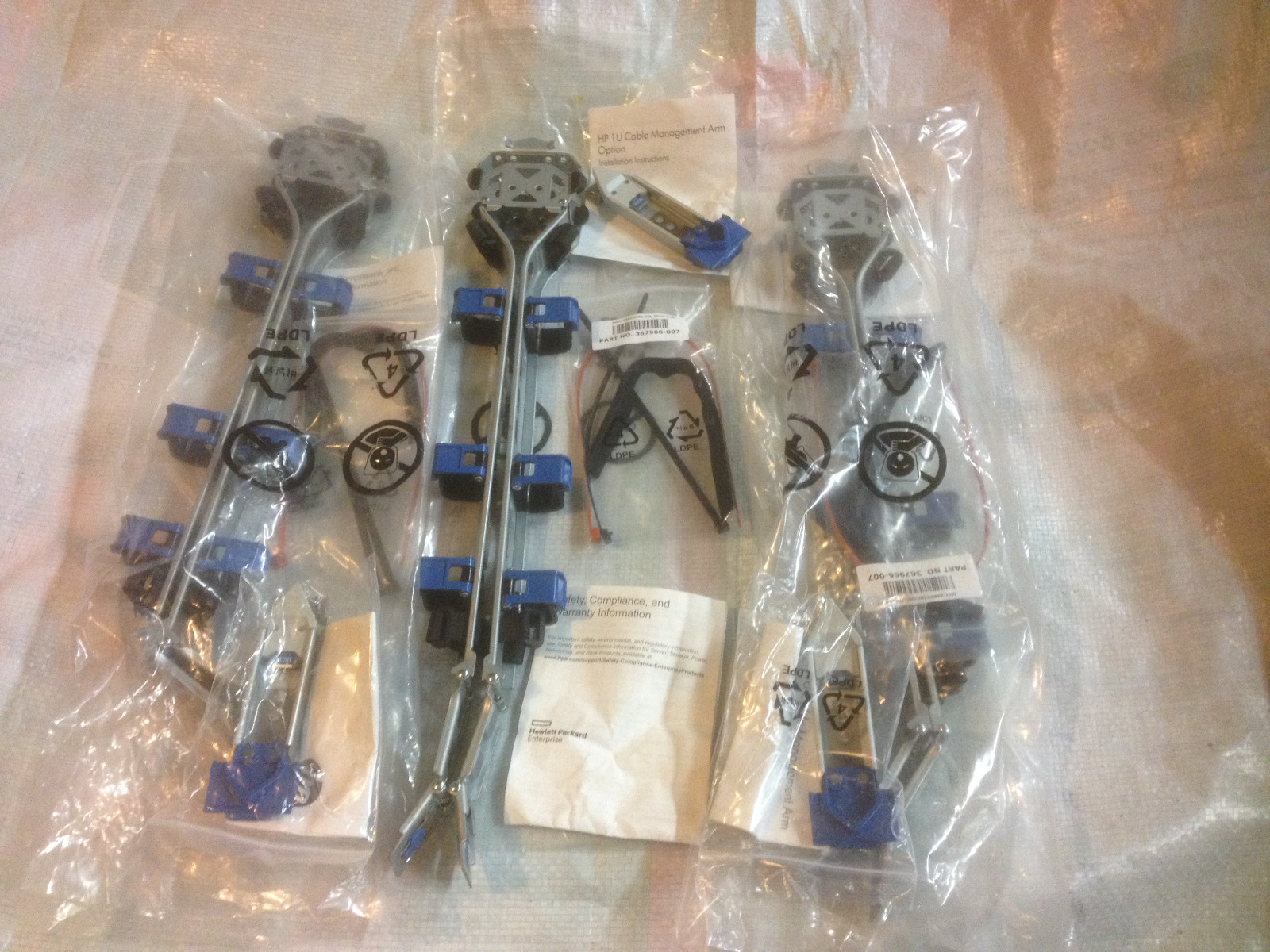(3) HP CABLE MANAGEMENT ARM 1U CMA KIT FOR HPE PROLIANT DL360 G9