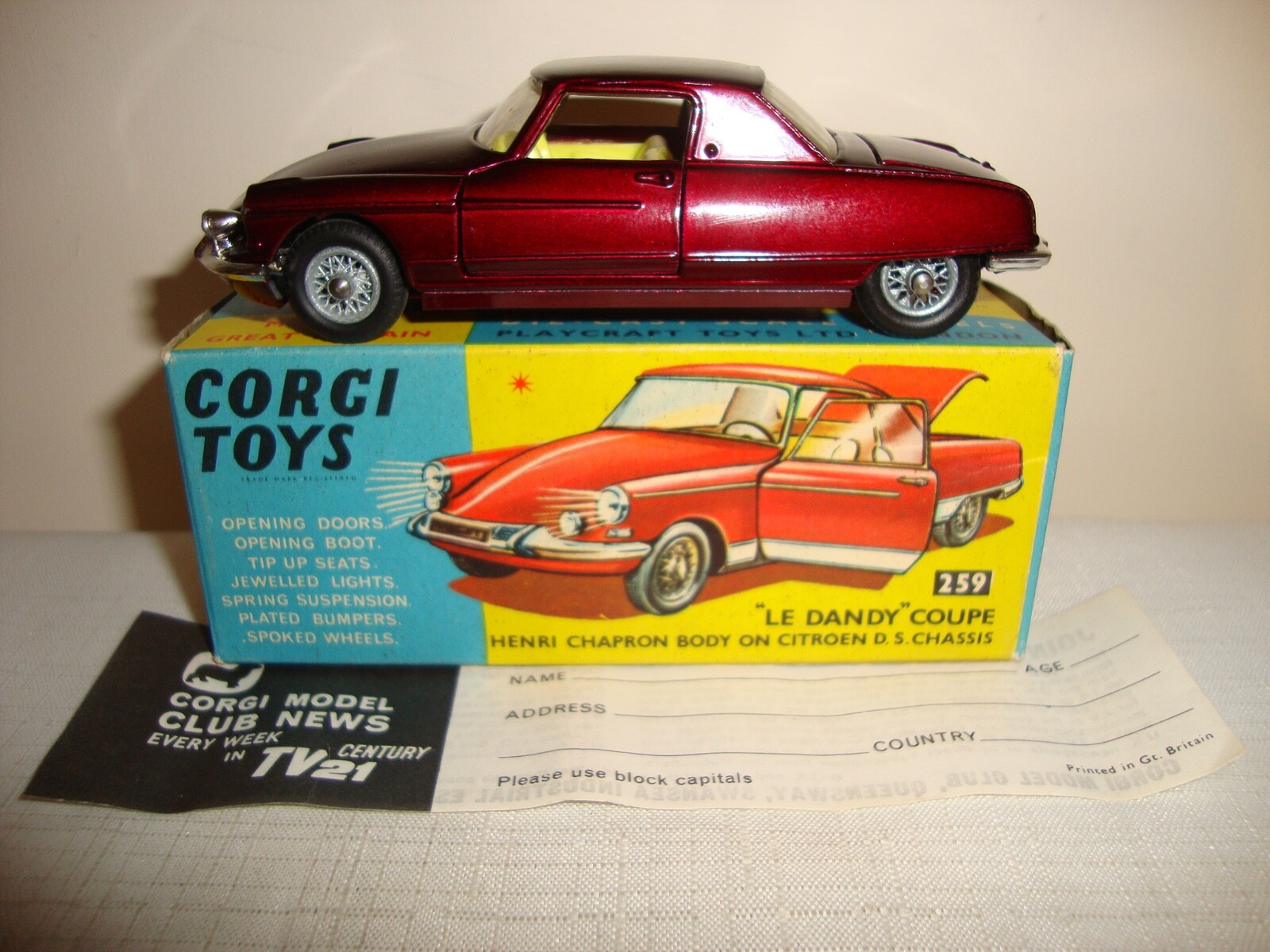 Corgi Toys コーギートイズ 259 シトロエン LE DANDY 259 Citroen 'Le Dandy' Coupé in blue and white + original