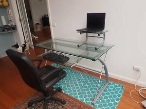 Officeworks Sturdy Framed Tempered Glass Office 47 Study Desk