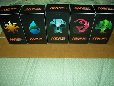 MTG Magic 5x Ultra Pro Mana Deck Box Unhinged Land Art Full Set 80+ w/ Dice Tray