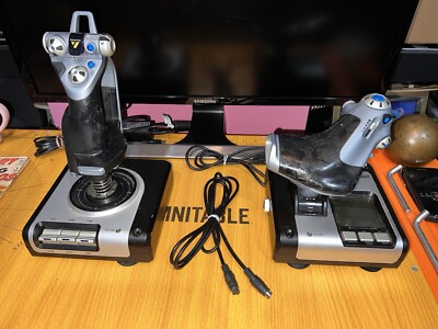 Logitech Saitek X52 PS28 Flight Control System Joystick & Throttle Untested