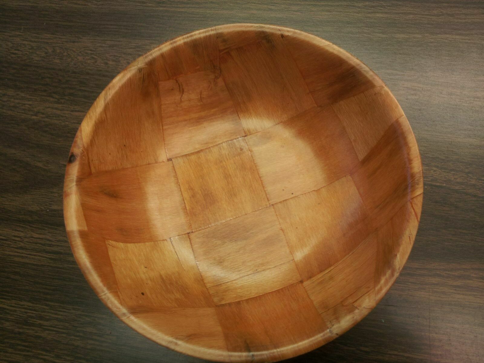 (Set of 4) WEAVED WOODEN BOWLS 6" SALAD BOWL DISHWASHER/TOXIC SAFE