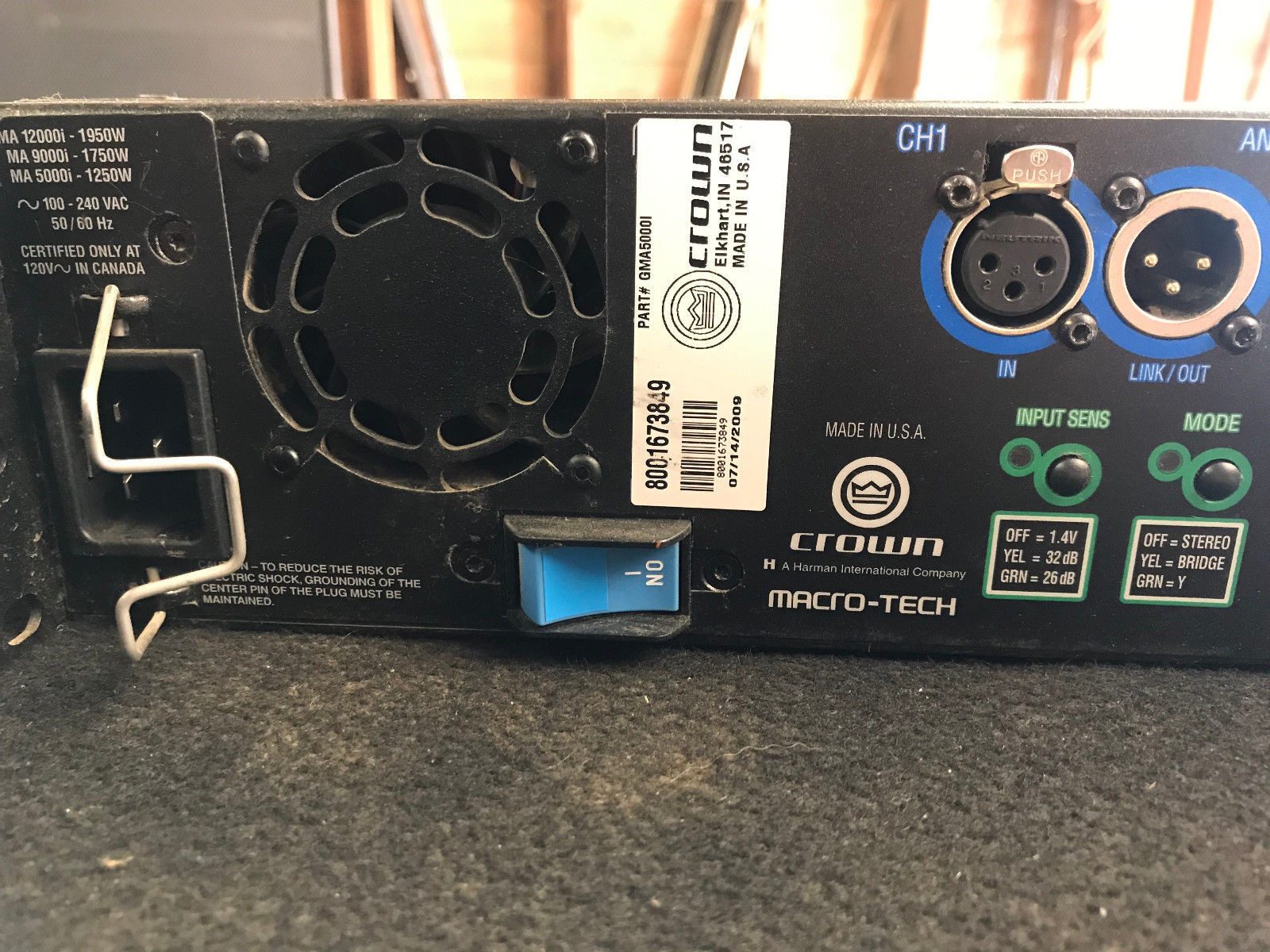 CROWN Macro-Tech 5000i Amplifier MA5000i