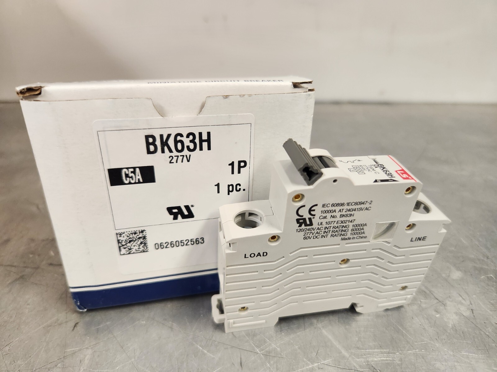 0626052563 BK63H 1POLE C-CURVE 5AMP 6kA 277VAC UL1077 MCB