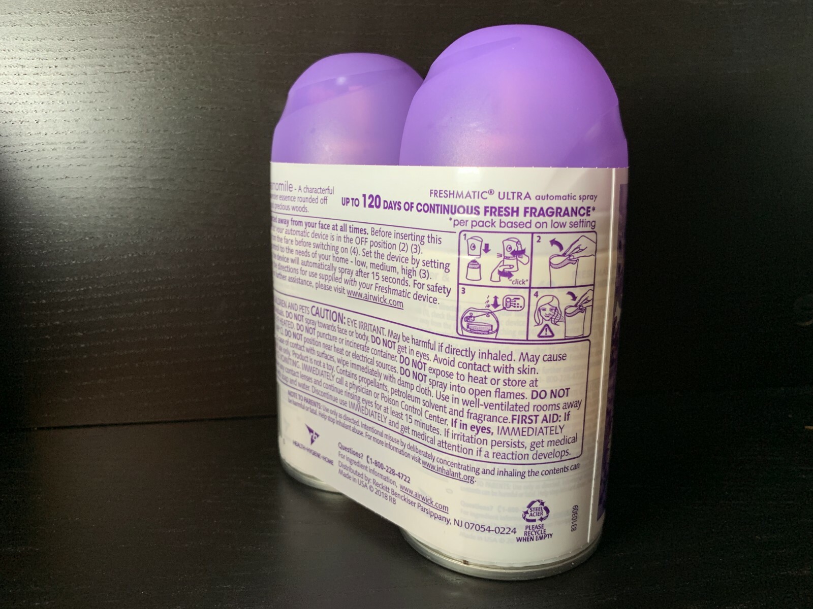 Lot of 4: NEW 2-Pack Air Wick Freshmatic Spray Refills Lavender Chamomile 6.17oz