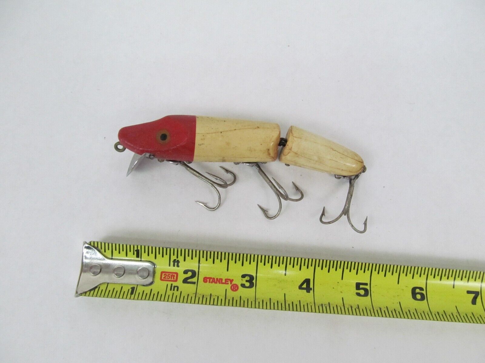 Vintage Fishing Lure Red White Heddon Jointed Vamp Wood | eBay Vintage Fishing Lure Red White Heddon Jointed Vamp Wood | eBay