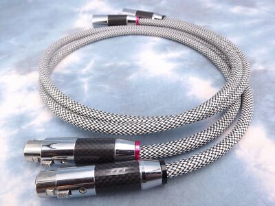 Maze Audio Reference Series XLR 1 Meter Interconnects, Pair, Rhodium Carbon Plug