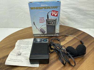 VINTAGE 1989 WHISPER WS-2000 SOUND HEARING AMPLIFICATION SYSTEM Tested Works