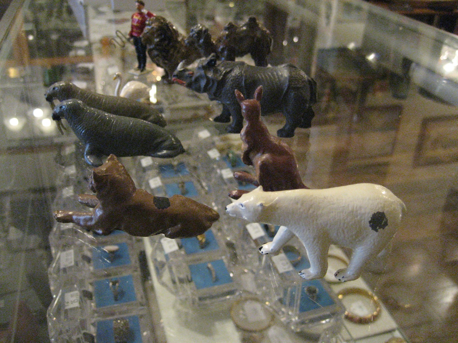 Vintage Britains and 54mm Zoo Figurines - 10 Pieces