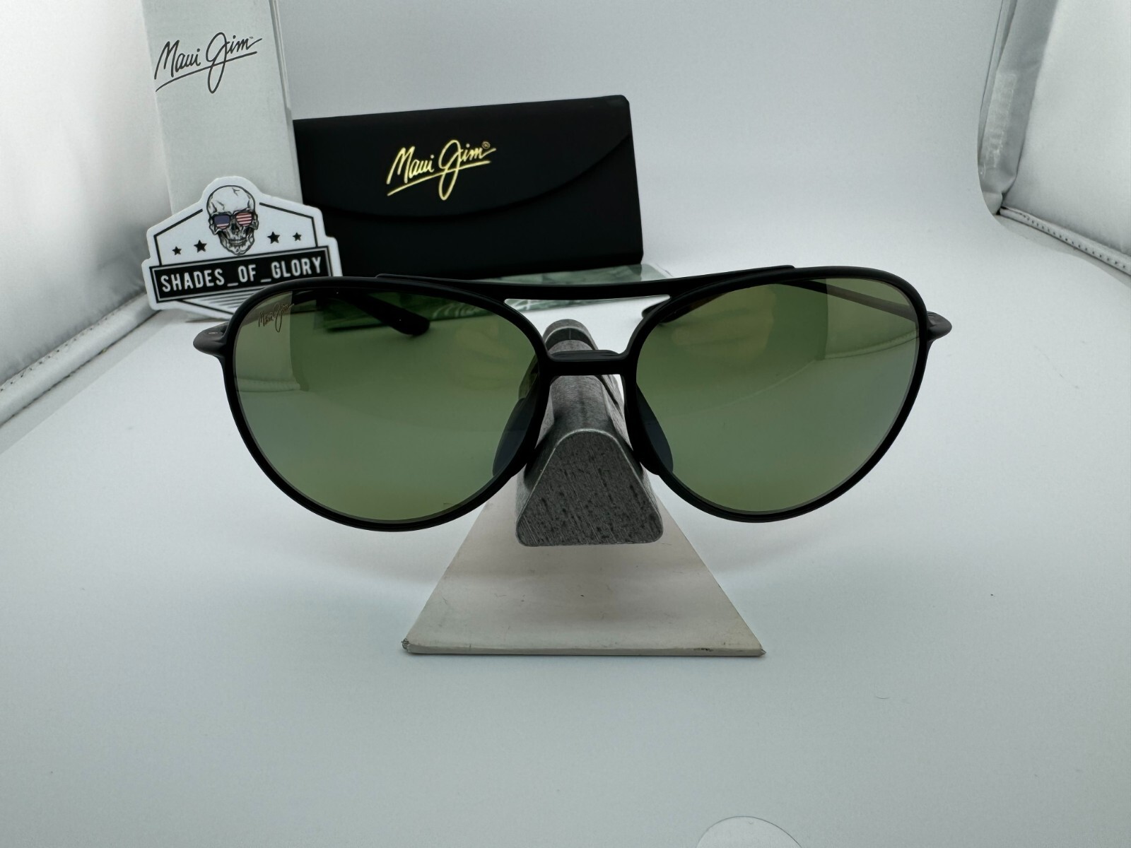 Pre-owned Maui Jim Alelele Bridge Mj 438-2m Black Maui Ht Green Polarized Sunglasses In Maui Ht Polarized