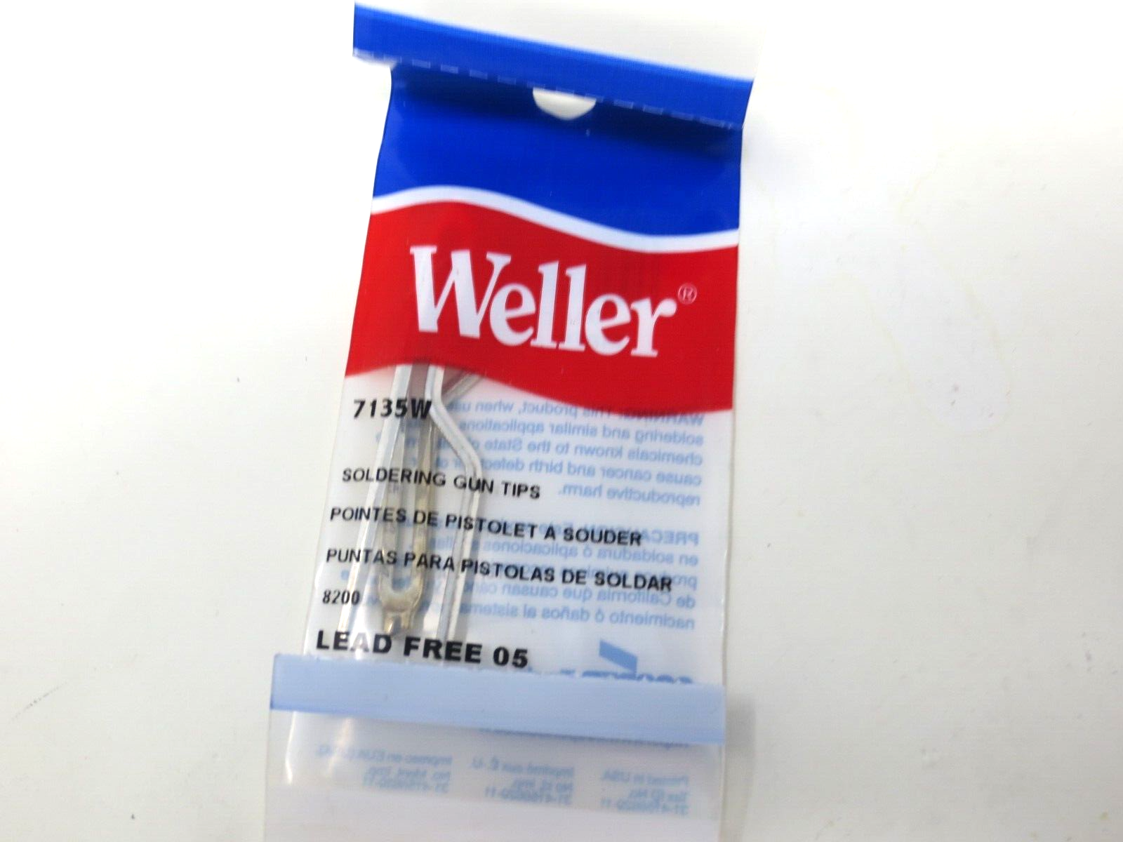 NEW WELLER 7135W PACK OF (2) SOLDERING GUN REPLACEMENT TIPS FOR 8200