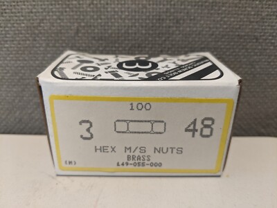 #3-48 BRASS HEX MACHINE SCREW NUT 100 EACH