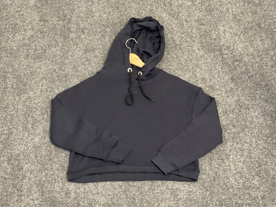  Pull&Bear Hoodie Womens Small Cropped Sweatshirt Oversize Blue Cotton N289