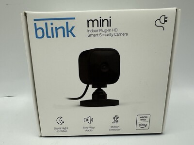 Blink Mini Indoor Wi-Fi Plug-in Smart Security Camera Day/Night, Audio, Motion