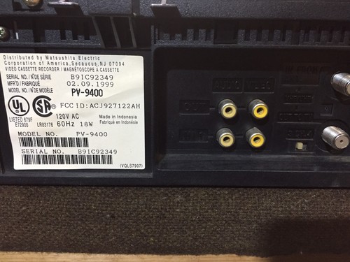 Panasonic omnivision VHS VCR working model PV-9400