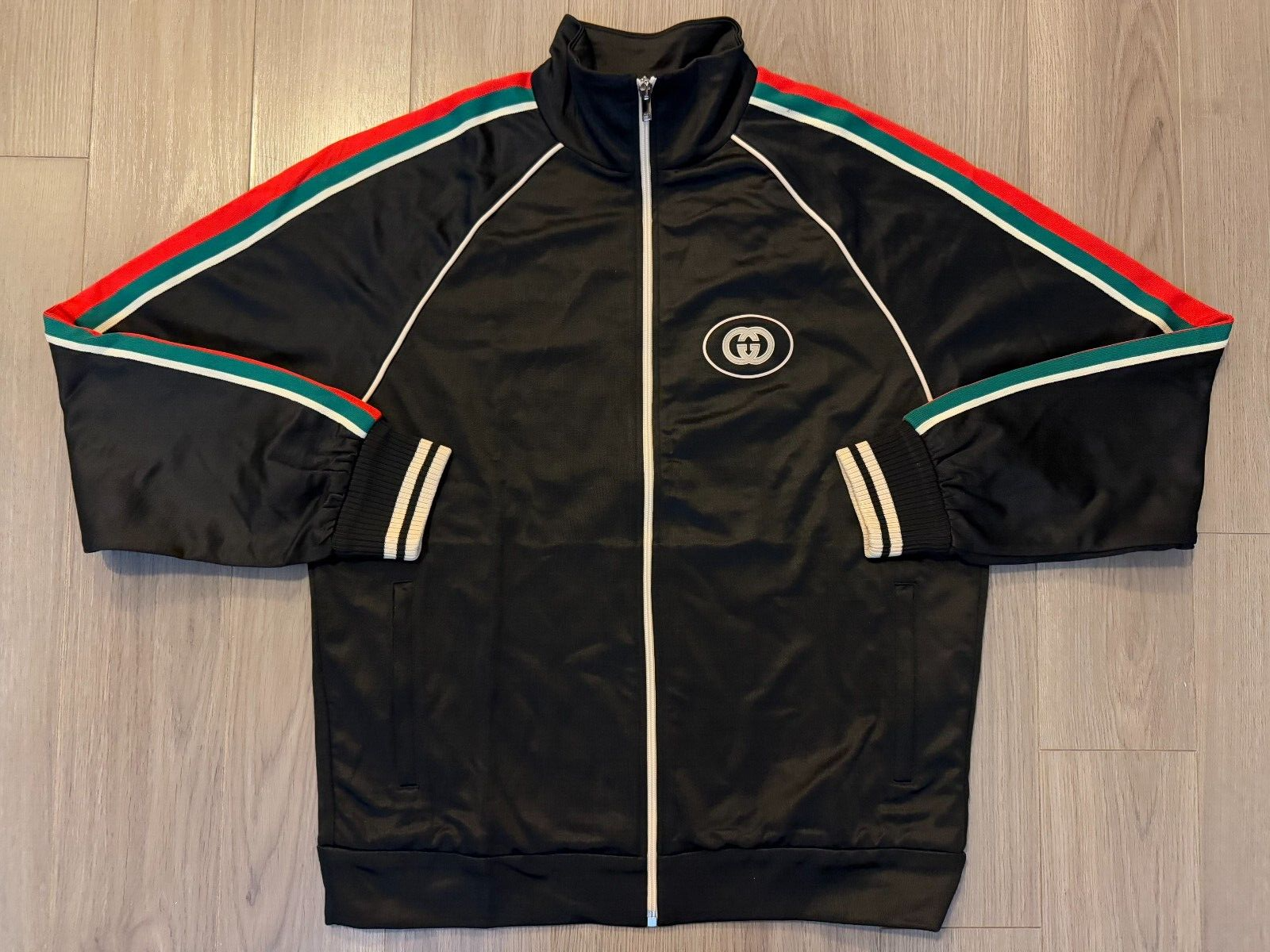 Gucci Technical Jersey Zip Jacket track black sz M | eBay Gucci Technical Jersey Zip Jacket track black sz M | eBay