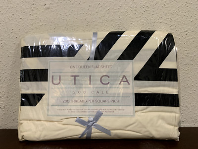 Utica J. P. Stevens Impact II Black Queen Flat Sheet Bob Burger Collection 1986