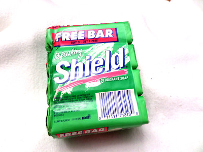 Vintage Shield Bar Deodorant Soap - 4 Pack - Refreshing - 5oz Bars - 1991 - NEW